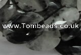 CRU17 15.5 inches 18*25mm faceted oval black rutilated quartz beads