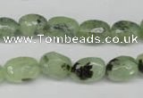 CRU178 8*10mm – 10*14mm faceted nuggets green rutilated quartz beads