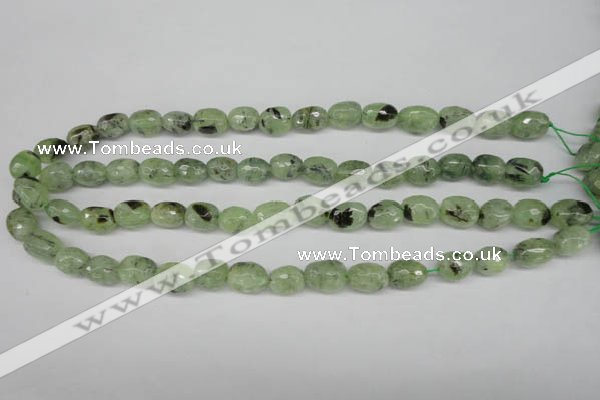 CRU178 8*10mm – 10*14mm faceted nuggets green rutilated quartz beads