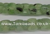 CRU180 Top-drilled 10*12mm bone green rutilated quartz beads