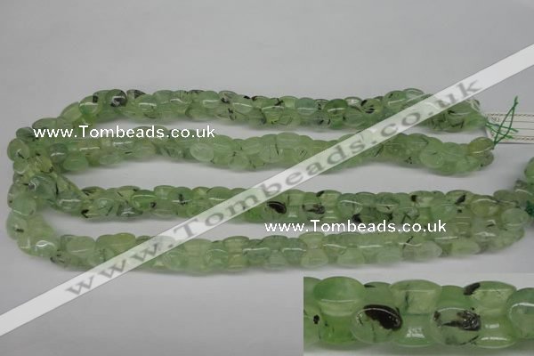CRU180 Top-drilled 10*12mm bone green rutilated quartz beads