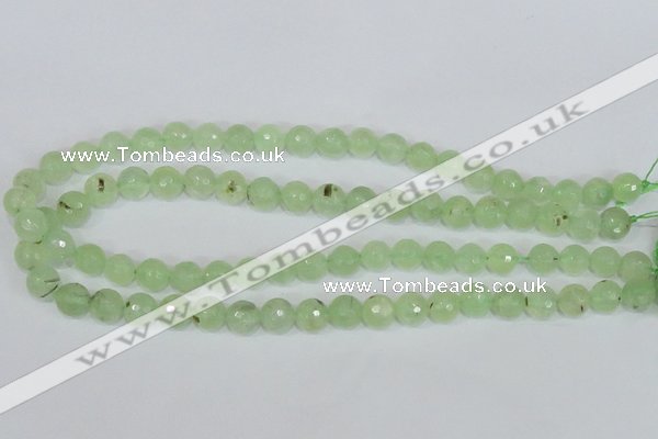 CRU202 15.5 inches 10mm faceted round green rutilated quartz beads