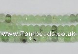 CRU205 15.5 inches 4*6mm faceted rondelle green rutilated quartz beads