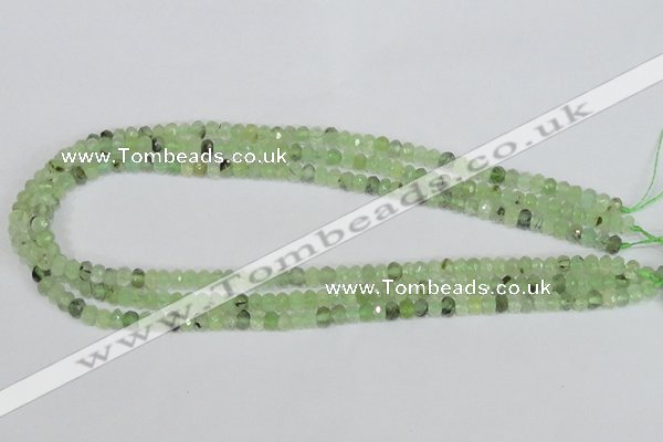 CRU205 15.5 inches 4*6mm faceted rondelle green rutilated quartz beads
