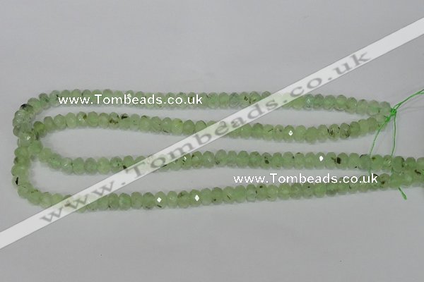 CRU206 15.5 inches 5*8mm faceted rondelle green rutilated quartz beads