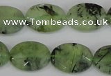 CRU208 15.5 inches 15*20mm faceted oval green rutilated quartz beads