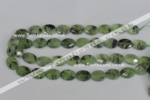 CRU208 15.5 inches 15*20mm faceted oval green rutilated quartz beads