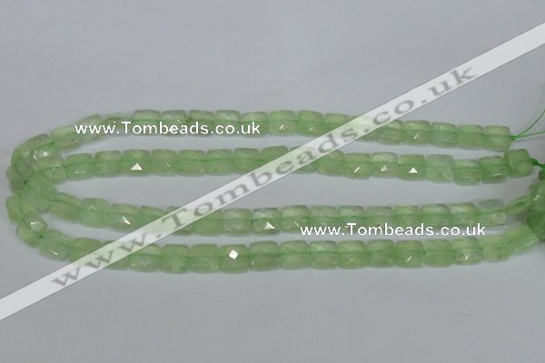 CRU212 15 inches 10*10mm faceted square green rutilated quartz beads