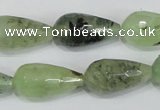 CRU215 15 inches 12*22mm faceted teardrop green rutilated quartz beads