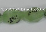 CRU217 12*20mm – 18*25 faceted nuggets green rutilated quartz beads