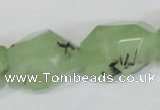 CRU218 15*20mm – 18*25 faceted nuggets green rutilated quartz beads