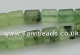 CRU225 15.5 inches 9*11mm tube green rutilated quartz beads