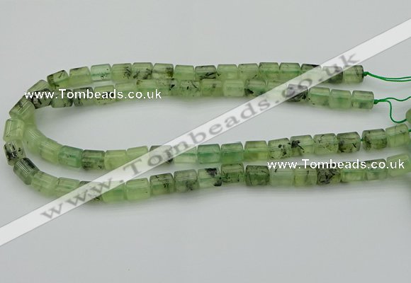 CRU225 15.5 inches 9*11mm tube green rutilated quartz beads