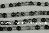 CRU301 15.5 inches 5mm round black rutilated quartz beads