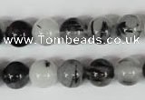 CRU304 15.5 inches 10mm round black rutilated quartz beads