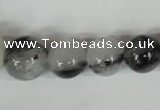 CRU321 15.5 inches 8mm - 16mm round black rutilated quartz beads