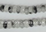 CRU323 15.5 inches 5*8mm rondelle black rutilated quartz beads