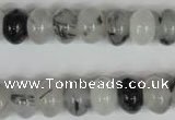 CRU325 15.5 inches 8*12mm rondelle black rutilated quartz beads