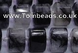 CRU348 11*15*15mm faceted triangle black rutilated quartz beads