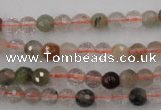 CRU401 15.5 inches 6mm faceted round Multicolor rutilated quartz beads