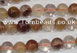 CRU454 15.5 inches 9mm round Multicolor rutilated quartz beads