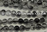 CRU501 15.5 inches 6mm round black rutilated quartz beads wholesale