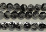 CRU502 15.5 inches 8mm round black rutilated quartz beads wholesale