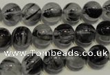 CRU503 15.5 inches 10mm round black rutilated quartz beads wholesale