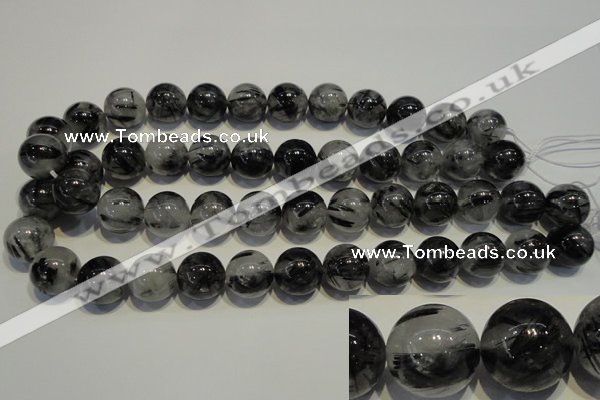 CRU506 15.5 inches 16mm round black rutilated quartz beads wholesale