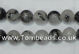 CRU51 15.5 inches 6mm round black rutilated quartz beads wholesale