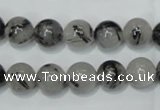 CRU52 15.5 inches 8mm round black rutilated quartz beads wholesale