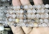 CRU526 15.5 inches 7mm round black rutilated quartz beads