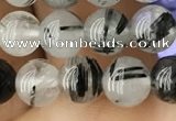 CRU536 15.5 inches 6mm round black rutilated quartz beads wholesale