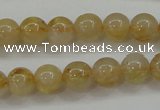 CRU551 15.5 inches 6mm round golden rutilated quartz beads