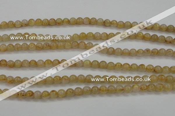 CRU551 15.5 inches 6mm round golden rutilated quartz beads