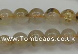 CRU552 15.5 inches 8mm round golden rutilated quartz beads