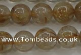 CRU553 15.5 inches 10mm round golden rutilated quartz beads