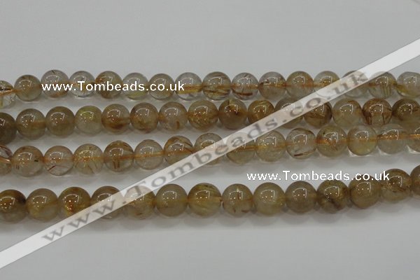 CRU553 15.5 inches 10mm round golden rutilated quartz beads