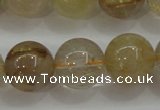 CRU554 15.5 inches 12mm round golden rutilated quartz beads