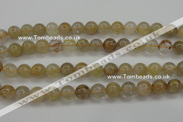 CRU554 15.5 inches 12mm round golden rutilated quartz beads