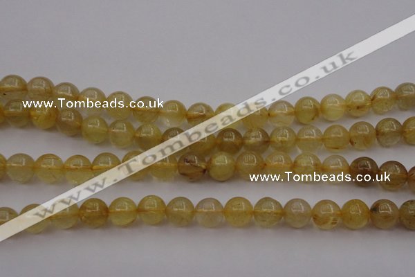 CRU604 15.5 inches 10mm round golden rutilated quartz beads