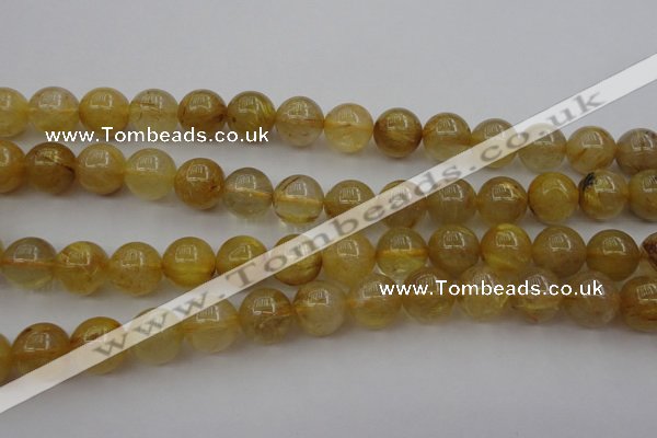 CRU605 15.5 inches 11mm round golden rutilated quartz beads