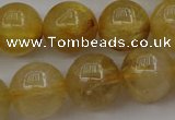 CRU606 15.5 inches 12mm round golden rutilated quartz beads