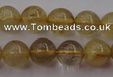 CRU612 15.5 inches 8mm round golden rutilated quartz beads