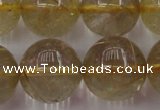 CRU615 15.5 inches 14mm round golden rutilated quartz beads