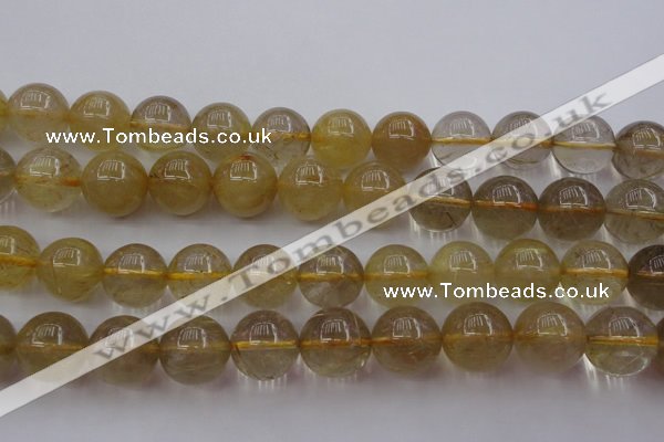 CRU615 15.5 inches 14mm round golden rutilated quartz beads