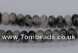 CRU63 15.5 inches 5*8mm rondelle black rutilated quartz beads