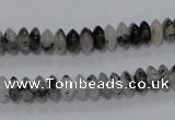 CRU65 15.5 inches 4*8mm rondelle black rutilated quartz beads