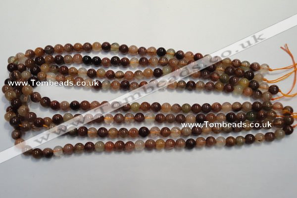 CRU651 15.5 inches 6mm round Multicolor rutilated quartz beads