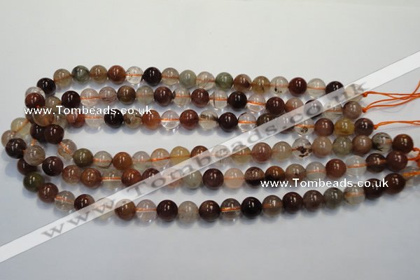 CRU654 15.5 inches 10mm round Multicolor rutilated quartz beads